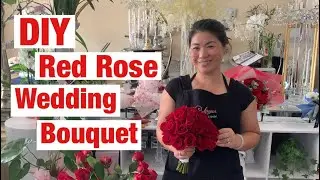 DIY Red Rose Wedding Bouquet
