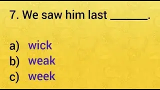 Commonly Confused Words Quiz | Homonyms | Choose the Correct Word to Complete the Sentence