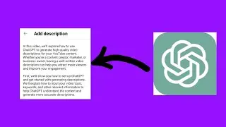 How to Generate YouTube Video Descriptions using ChatGPT | Chat GPT