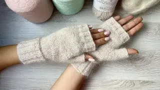 Митенки с индийским клином. Мастер класс. Подробно, просто и быстро. 