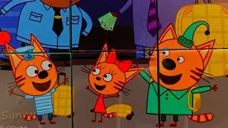 Kid-e-Cats - Train Travel with Dad - Cube puzzles with Cookie, Pudding and Candy | Sunny Yellow