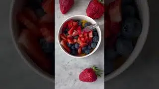 fruit salad with coconut water 🫐🍓🥭🥥 #shorts