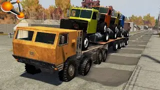 BeamNG.drive - Cars and Trucks on the Road with Ditches