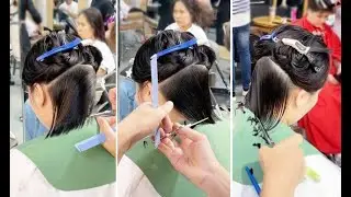 Medium Straight Bob Haircut Tutorial Women | Easy & Quick Hair Cut Full Steps