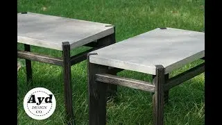 Modern Interlocking CONCRETE and WOOD Side Tables | DIY Woodworking End Table Build