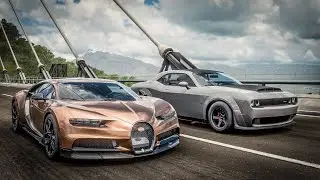 Forza Horizon 5 Drag race: Bugatti Chiron vs Dodge Demon 170