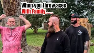 This is why you don't throw axes with family #axe #axethrowing #funny #vikings