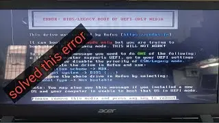how to fix error bios/legacy boot of uefi-only media in hindi// error legacy boot of uefi media