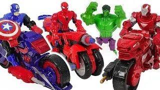 Avnegers Mashers Iron Man, Spider-Man transforming motocycle with Hulk! Go! 