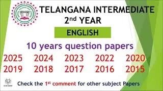 TS Inter 2nd Year English 2025 - 2015 10 years previous Question Papers Telangana Papers TG inter
