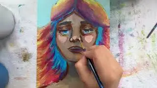 My Best Portrait Painting Ever…. With Rainbow Hair. Also The Reason I Have Hip Pain