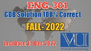 ENG 301 GDB FALL 2022 || ENG 301 GDB Solution 2022 || Virtual University|| 