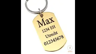 hondenpenning bestellen graveren ID TAG Titanium 28x49 mm