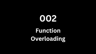 002 Function overloading