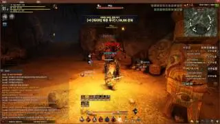 Black Desert Online OBT Korean : Warrior 51 lvl vs Daily BOSS  ( рогатый :D )