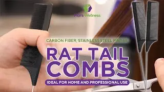 Rat Tail Comb – Carbon Fiber with Stainless Steel Pintail for Home and Professional Use