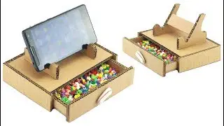 How to Make Mobile Stand with Secret Storage Drawer Using Cardboard