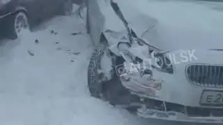 Массовая авария на Императорском мосту в Ульяновске 