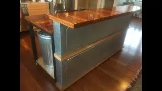 Butcher block island w/ epoxy resin counter top- Part 2