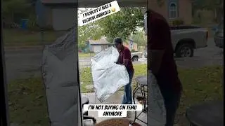 I thought it was a regular umbrella but it was for the car😂😂 #funny #subscribe #umbrella #rain