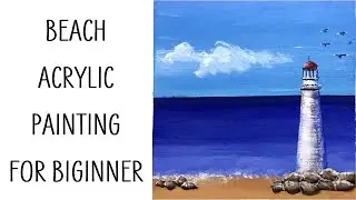 Beach acrylic painting | Easy acrylic painting for beginners step by step #17