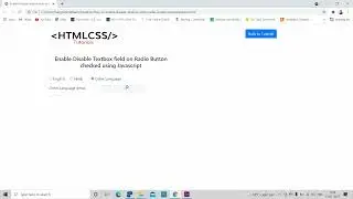 Enable Disable Textbox on Radio Button Using  HTML, JavaScript