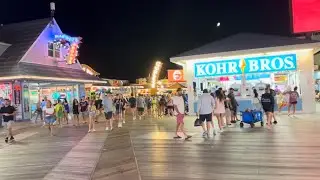 Wildwood NJ Boardwalk Full Night Walk-through Moreys Piers 2025!