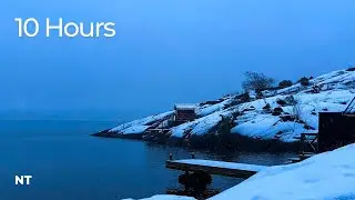 Tranquil Winter Lake in a Snowstorm | Blizzard & Arctic Howling Wind Sounds for Sleep: White Noise