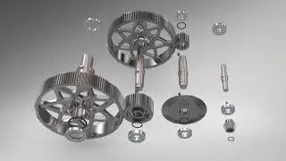 Gearbox Exploded View Render - Solidworks Visualize