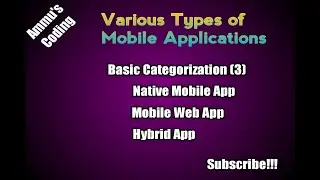 Various types of mobile applications ? | Basic categorization | Native app | Mobile Web | Hybrid app