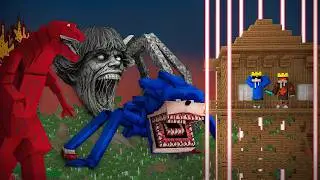 GOD Vs EVIL Scary Giant Monsters Apocalypse Bunker Battle In Minecraft