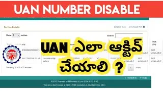 UAN Number Disabled in Telugu | UAN Number Blocked