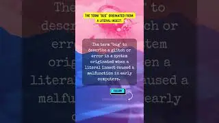 The Bug in Computer is named after #bug #computer