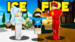 FIRE DAD vs ICE MOM in Roblox BROOKHAVEN RP!!