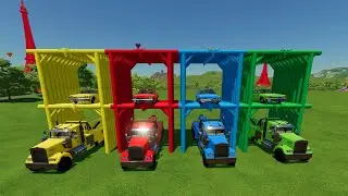 COLOR RETRO DODGE CARS TRANSPORTING WITH KENWORTH TRUCKS Farming Simulator 22