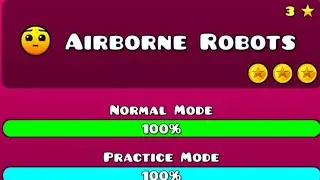 Прошёл 3 уровень Airborne Robots на 3 монетки, в Geometry Dash Meltdown.