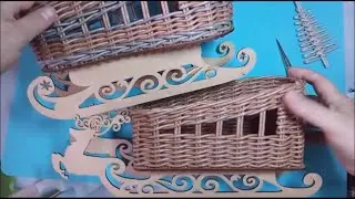 Обзор плетения саночек на деревянном донышке