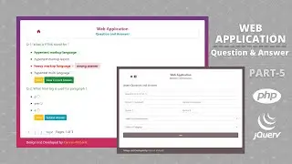Part 5 - Question and Answer Web Application in PHP | Single Select Multiple Choice Question