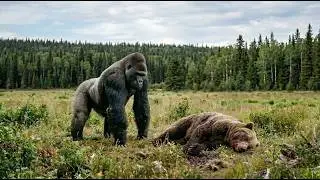 THE ULTIMATE DEBATE: Giant Silverback Gorilla vs Grizzly Bear | Animal Fight | Animal Battles