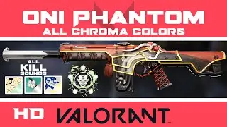 Oni Phantom VALORANT Skin | All CHROMA COLORS + Buddy | HD Skins Showcase