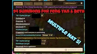 Summoners War - 94 Summons for Beth and Feng Yan! Multiple Nat 5’s