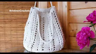 How To Crochet Puff Stitch Bucket Tote Bag