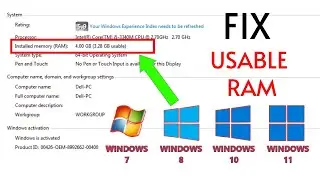 how to fix usable ram problem in windows 11, 10, 8 & 7 | fix usable ram less than installed ram
