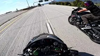 Riding My Ninja H2 w/ My Friends BMW S1000RR