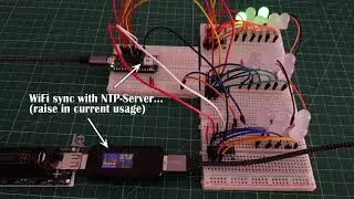 Binäruhr (Prototyp auf Breadboard)