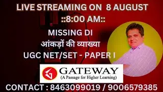 MISSING DI | DATA INTEPRETATION FOR UGC NET | NET COMMON PAPER | SET | आंकड़ों की व्याख्या हिंदी में
