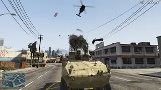GTA 5 [R.D.E. 3.1.7] - Army LEWD Anti Air APC Tank Rampage + 6 Star Wanted Level Escape