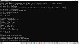Select query in python using MySQL DB part 01.