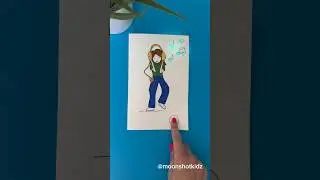 DIY “Walkman girl” interactive card. Easy and fun paper electronics project for beginners #easycraft