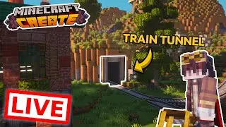 Building a TRAIN TUNNEL in Minecraft Create Mod